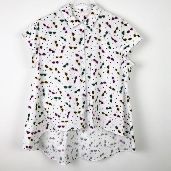 Zara Tops - Zara | Button Down Short Sleeve Top Sunglasses